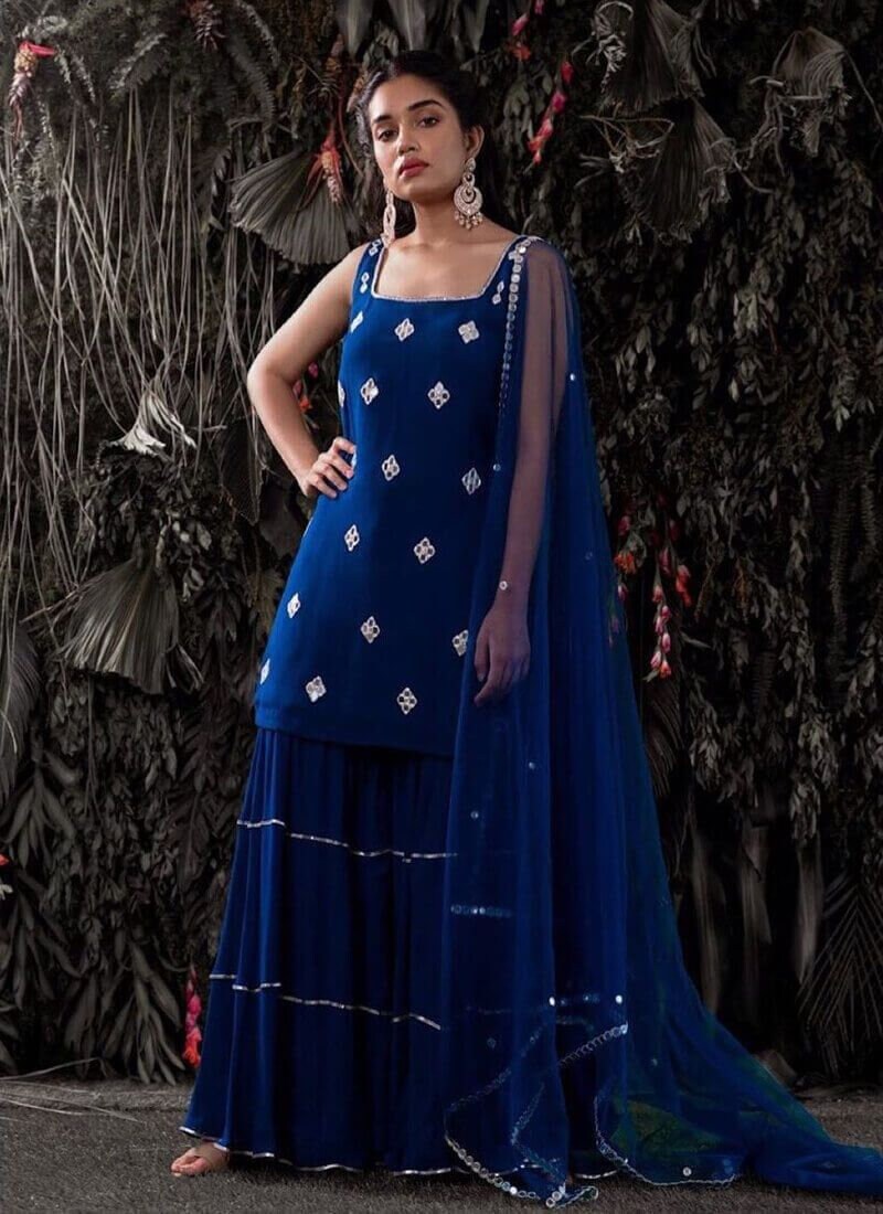 georgette plazo suit