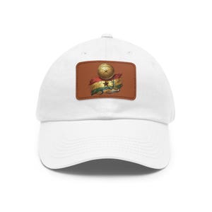Vintage Ghana Flag Leather Patch Dad Hat — Retro West African Emblem Cap