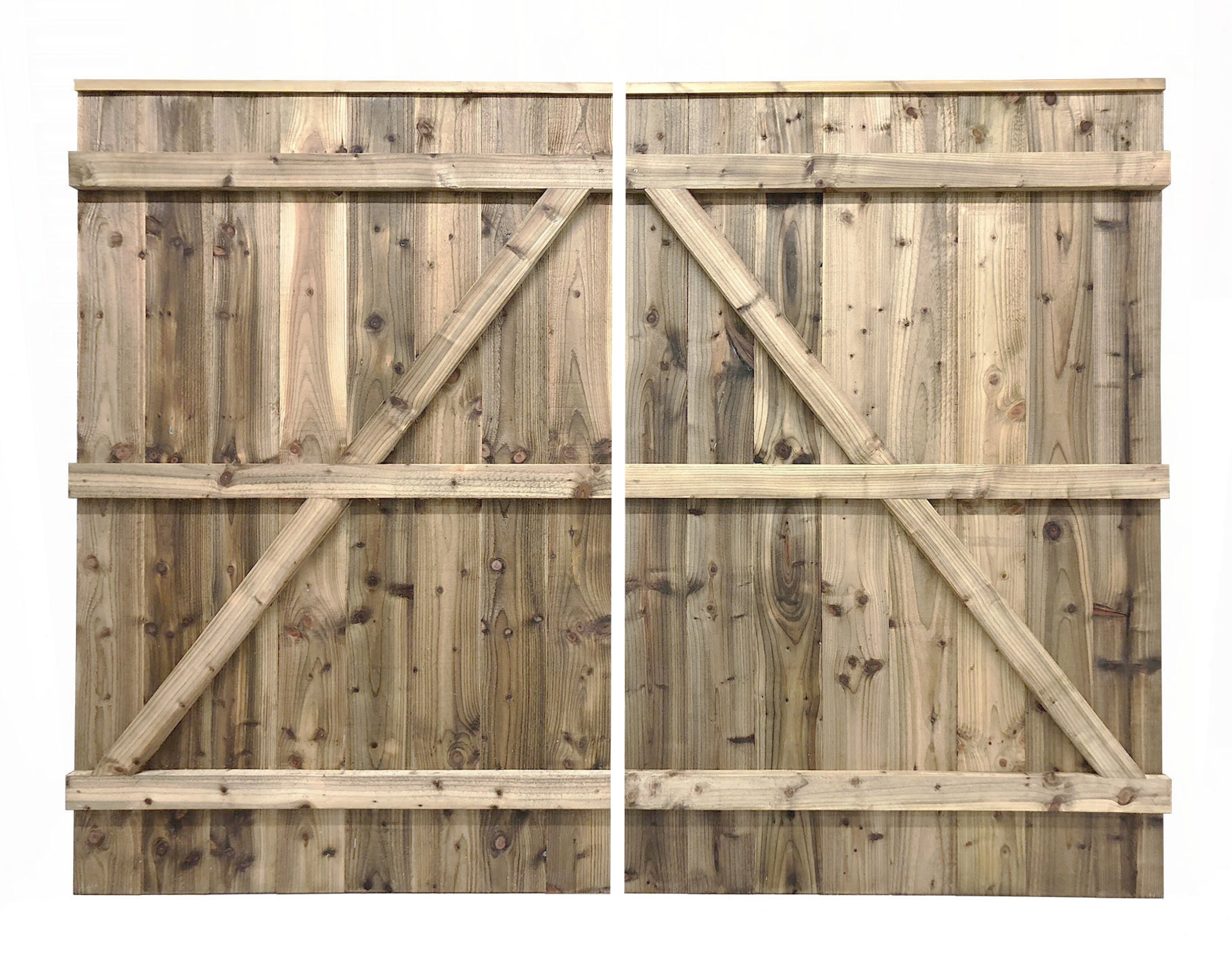 Wooden Driveway Flat top Bespoke Garden Gates / Tanalised Etsy