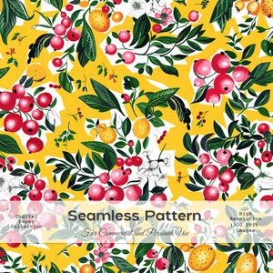 Summer Berries Seamless Pattern - for Commercial Use