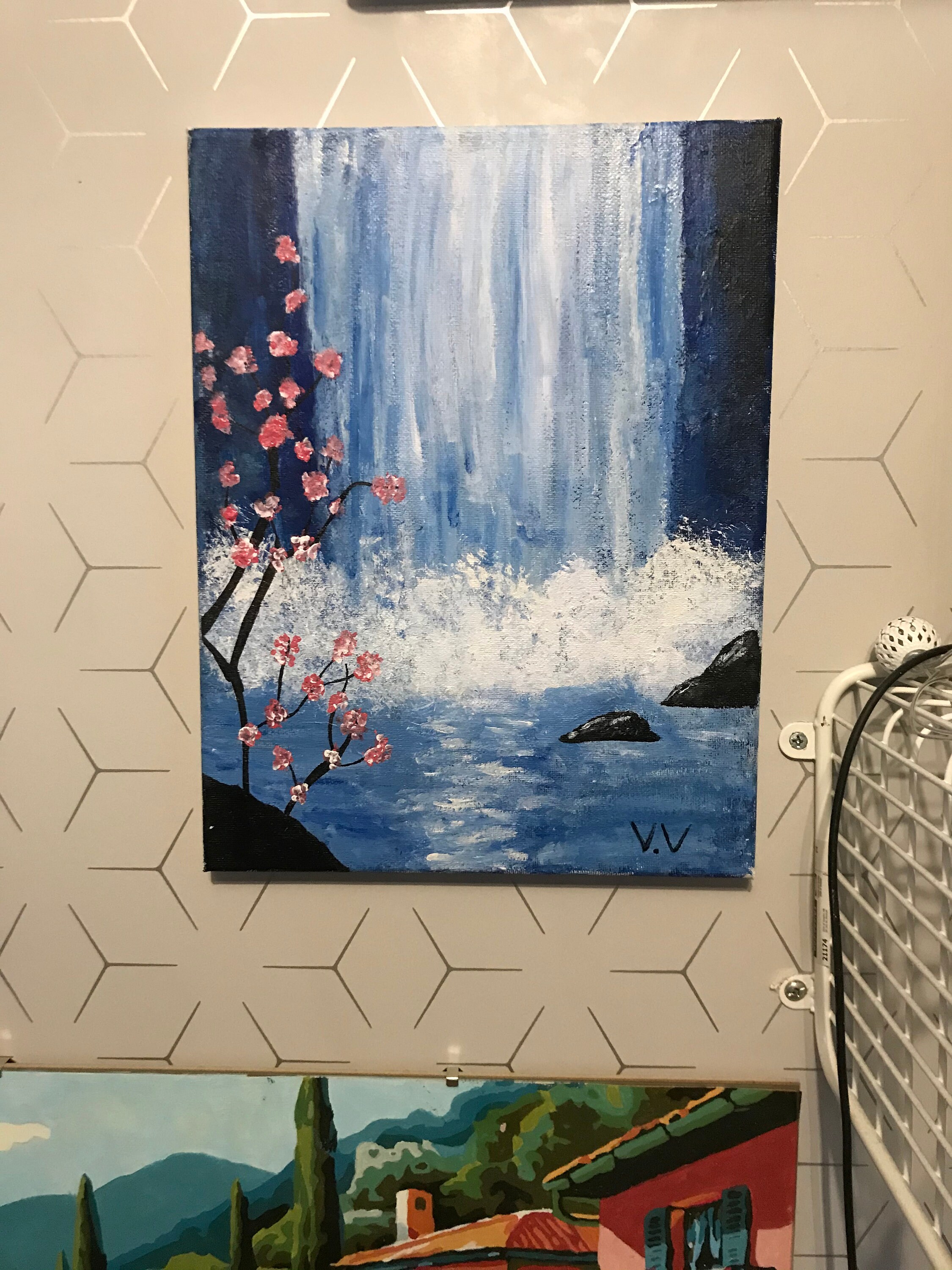 Acrylic Waterfall Painting Etsy