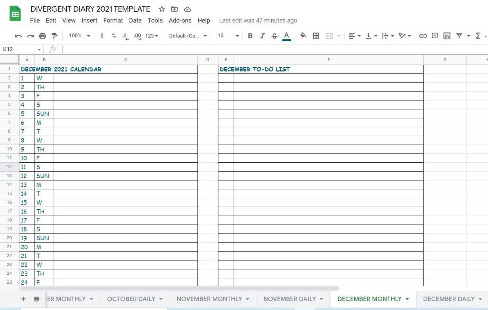 2021 Digital Bullet Journal Template Google Sheets Instant Etsy c-smico-adepto-explosi-n-bullet-journal-plantillas-para-imprimir-dos