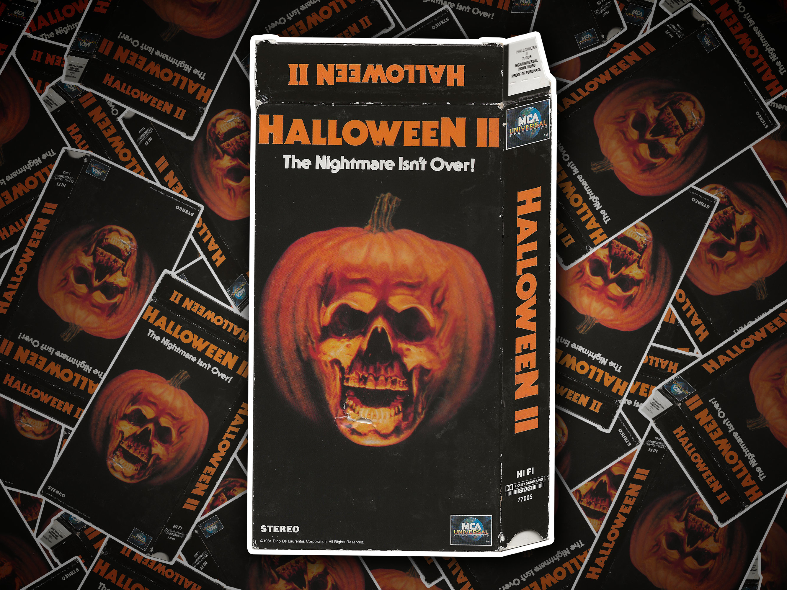 Discover Halloween Horror Movie Box Art Sticker