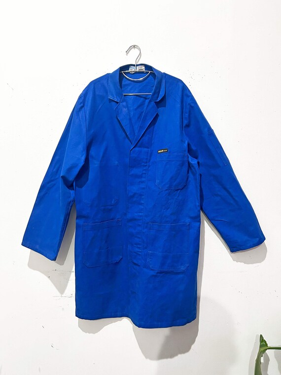 Vintage Spring Overcoat European Cobalt Blue Chor… - image 1