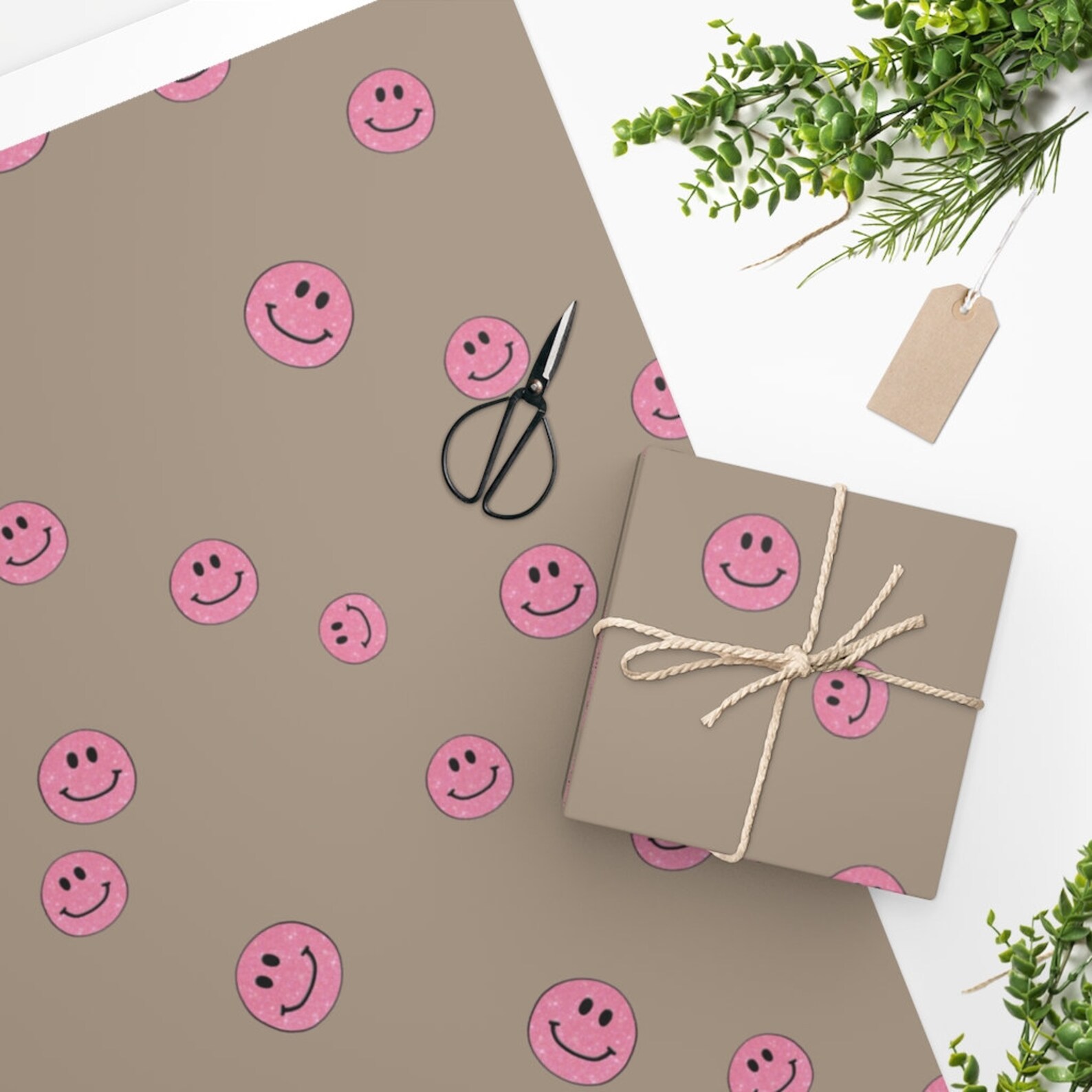 Smiley face Wrapping Paper Cute Wrapping Paper Gift Wrap Etsy