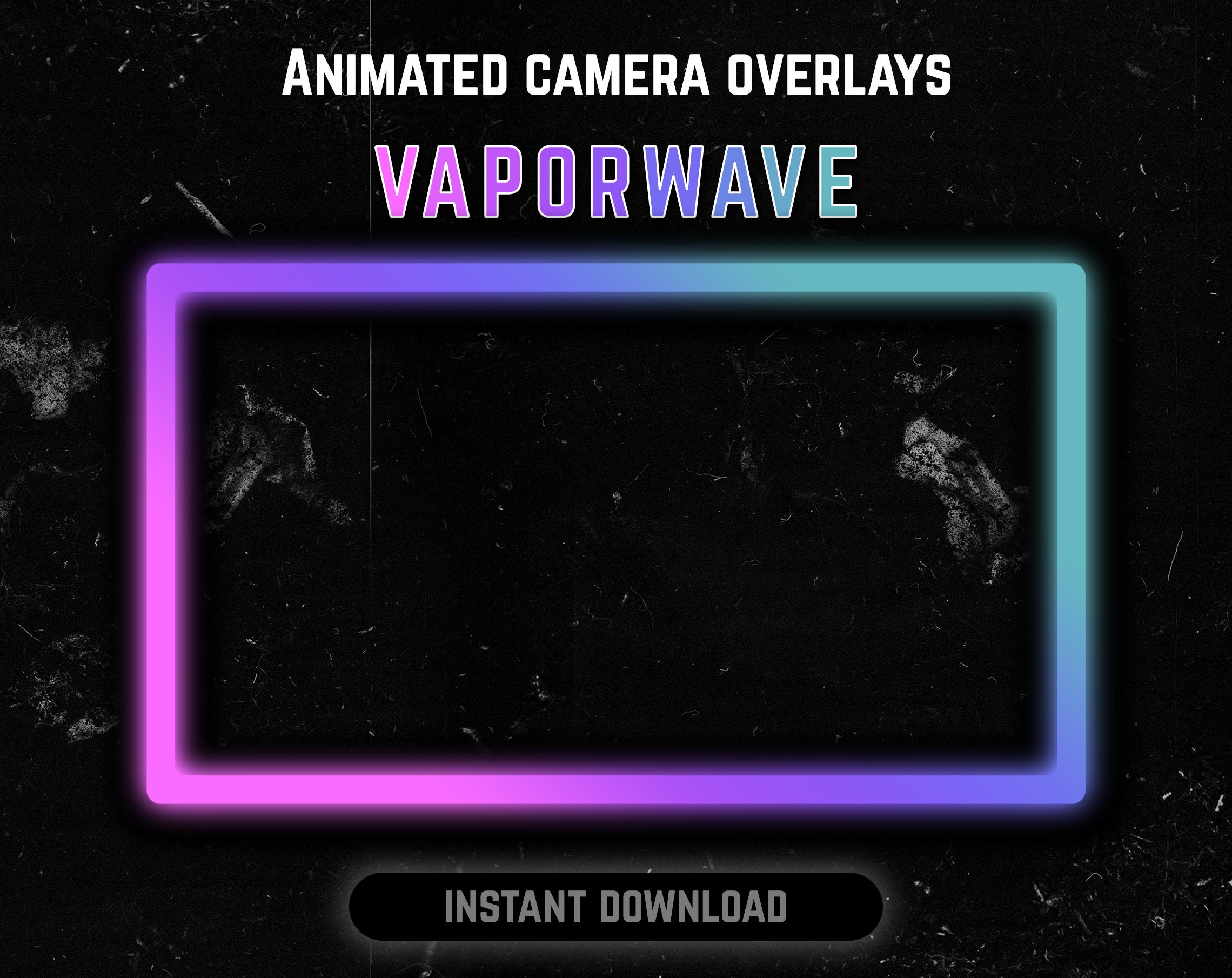 Twitch Animated Webcam Border Frame - VAPORWAVE Overlay - Vaporwave Colors | Stream Graphics | Streamer | Aesthetic | Simple