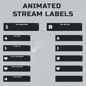 Animated Stream Labels - Black Computer | Activity Label Overlays for Stream Stats