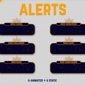 Animated Alerts for Twitch Streaming - Celestial Purple Sky Twitch Alerts - WEBM