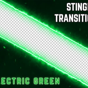GREEN Stinger Transition - Green OBS Transition with electric effect | Twitch Overlay for Streaming | Streamlabs Scene Transition Stinger