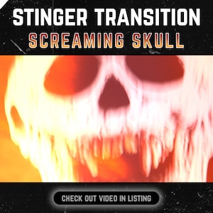 Screaming Skull Horror Stinger Transition - Halloween Twitch Transition | Horror Transition for Streaming | Twitch Overlay | SFX Included
