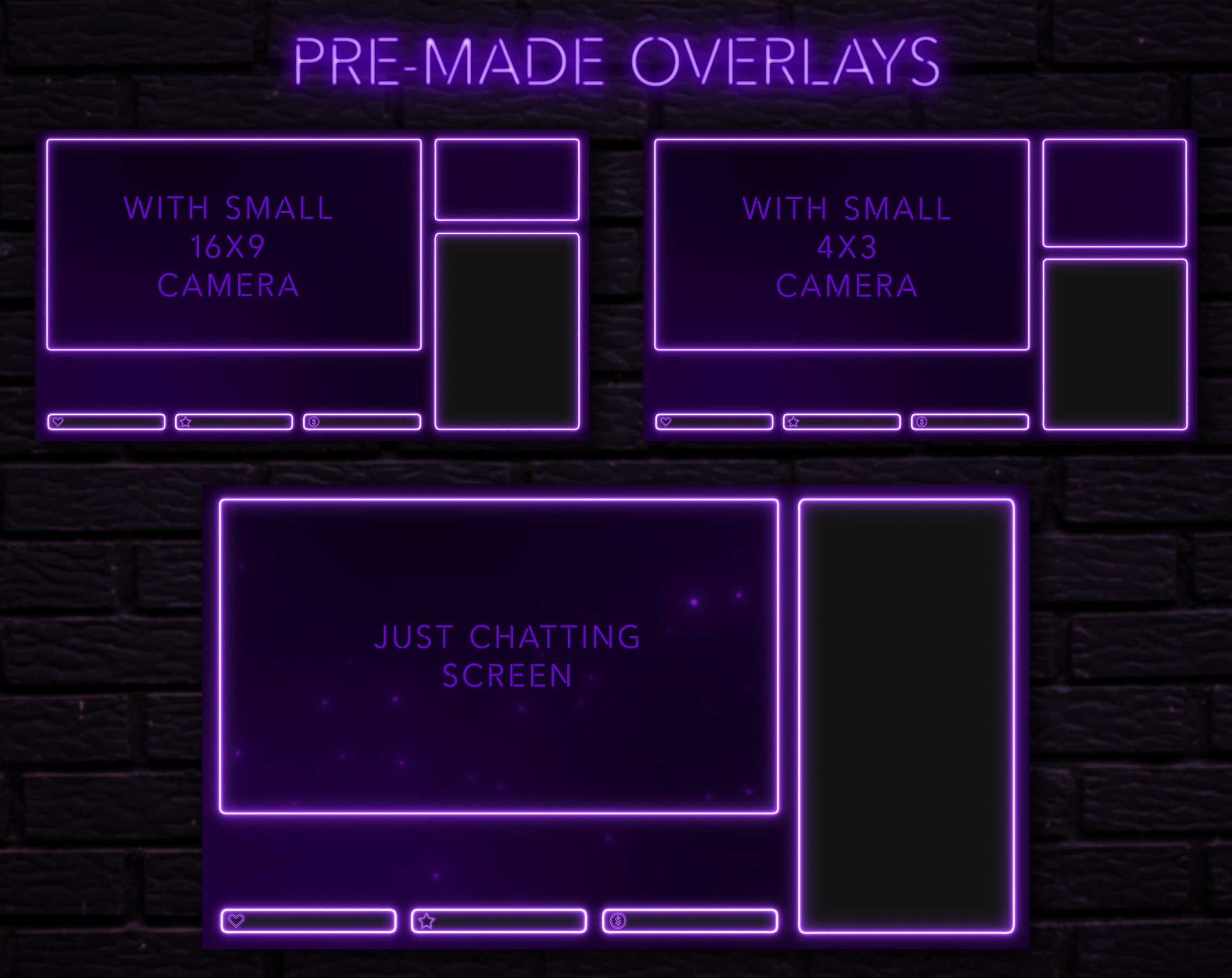 Placeit - Laser-Themed Twitch Overlay Template for a Just Chatting