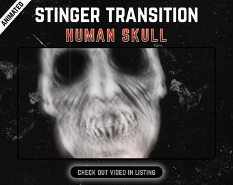 Human Skull Horror Stinger Transition: Halloween Twitch Overlay (SFX Included)