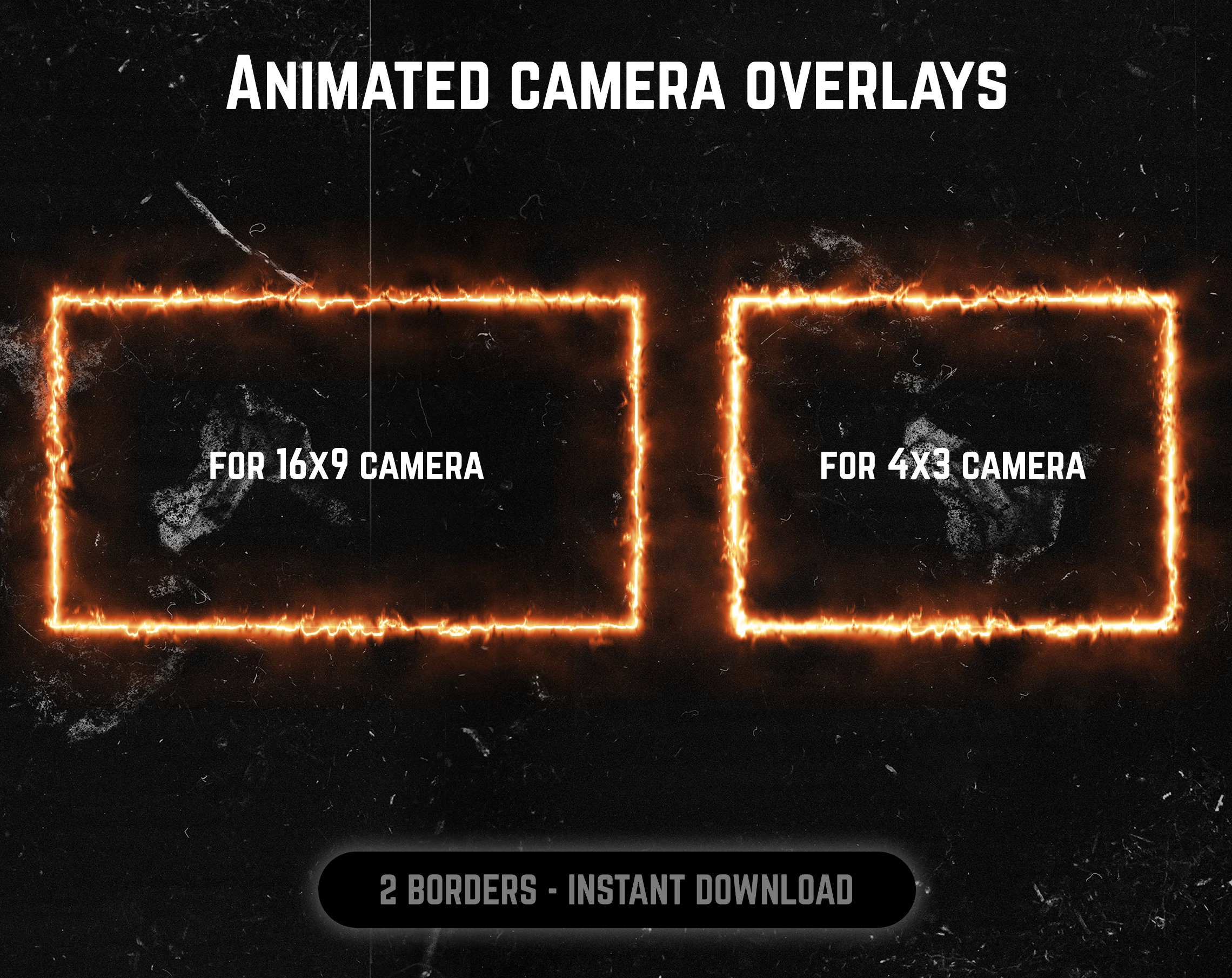 Animated Camera Overlay Fire cam Border With Fire Flame Effect