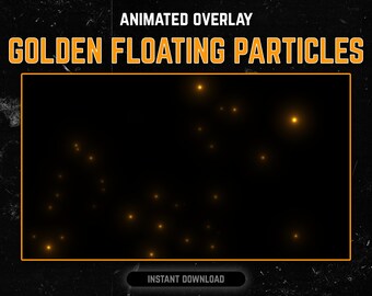 Può includere: Sovrapposizione animata con particelle dorate fluttuanti su uno sfondo nero. Il testo "INSTANT DOWNLOAD" è su un pulsante grigio.