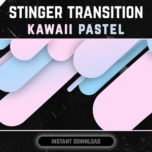 Stinger Transition - KAWAII PASTEL Twitch Transition With Animated Stripes | Animated Transition for Streaming | Twitch Stream Transition