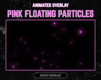 Può includere: Sovrapposizione animata con particelle rosa fluttuanti su uno sfondo nero. Il testo "PINK FLOATING PARTICLES" è nella parte superiore dell'immagine. Il testo "INSTANT DOWNLOAD" è nella parte inferiore dell'immagine.
