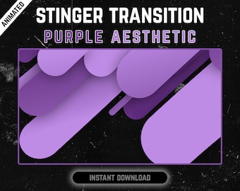 Stinger Transition - PURPLE Twitch Transition With Animated Stripes | Animated Transition for Streaming | Twitch Stream Transition