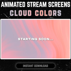 Cloud Color Twitch Overlay - Moody Clouds - Starting Soon - Be Right Back - Stream Ending | Looping Animation Stream Overlay | Liquid Colors