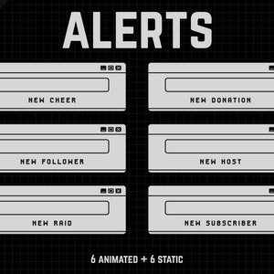 Animated Alerts for Twitch Streaming - Bright Retro Computer Twitch Alerts - WEBM