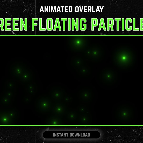 Animated Foating Particles Overlay - Green Glowing Particle Twitch Overlay | Stream Overlay for Twitch, Vtuber, Youtube & more