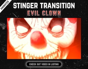 Evil Clown Horror Stinger Transition: Halloween Twitch Overlay (SFX Included)
