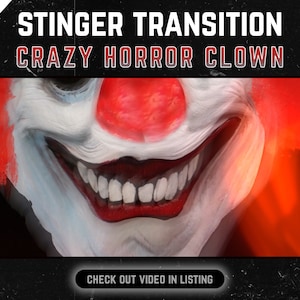 Crazy Horror Clown Stinger Transition - Halloween Twitch Transition | Horror Transition for Streaming | Twitch Overlay | SFX Included