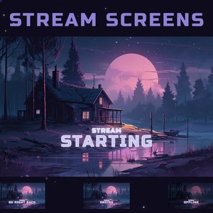 Purple LoFi Twitch Screens - Animated Stream Screens for Twitch Streaming - Starting Soon | Be Right Back | Stream Ending | Offline