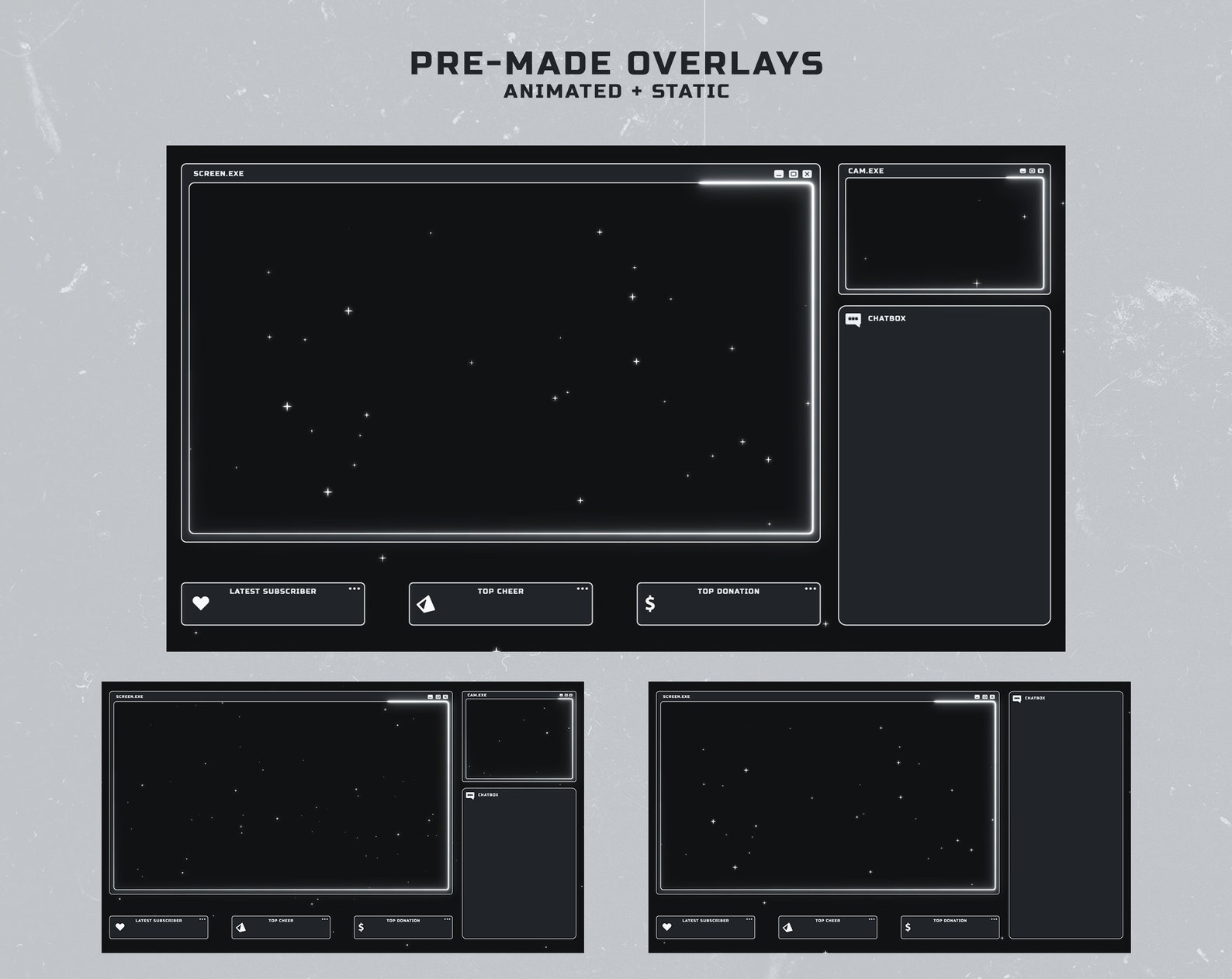 Computer Terminal Overlay Black Computer - Black Twitch Overlay Package - Etsy