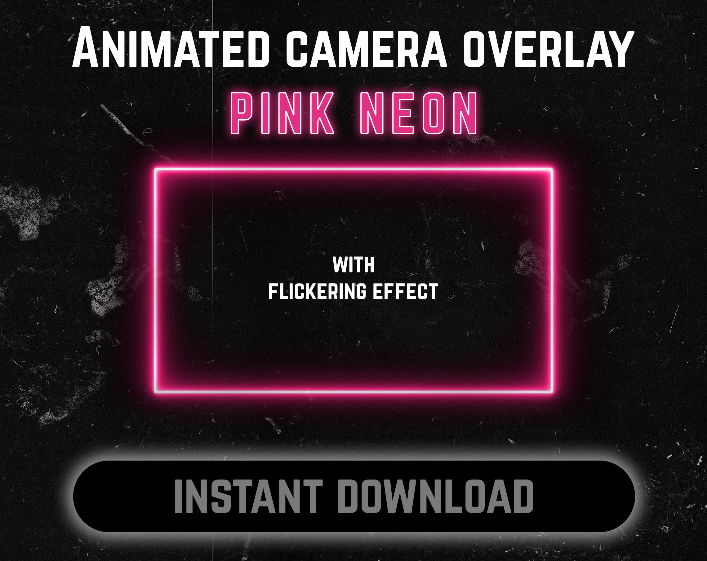 Animated Camera Overlay Pink Neon cam Border With Flickering Effect Twitch Overlay for