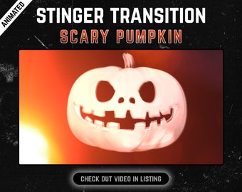 Scary Pumpkin Stinger Transition: Halloween Twitch Overlay (SFX Included)