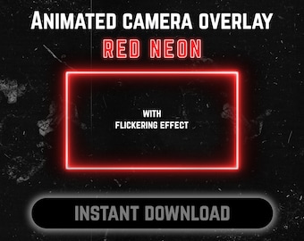 Animated Camera Overlay - Red Webcam border with flickering effect | Twitch Overlay for Streaming