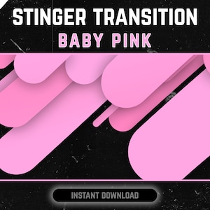 Stinger Transition - BABY PINK Twitch Transition With Animated Stripes | Animated Transition for Streaming | Twitch Stream Transition