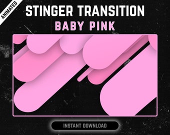 Può includere: Transizione animata a forma di pungiglione in rosa tenue. La transizione presenta cerchi rosa sovrapposti e linee diagonali.