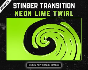 Può includere: Transizione animata a spirale, in verde neon e nero, con il testo "Neon Lime Twirl" e "Check out video in listing".