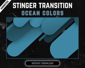 Stinger Transition - OCEAN COLORS Twitch Transition With Animated Stripes | Animated Transition for Streaming | Twitch Stream Transition
