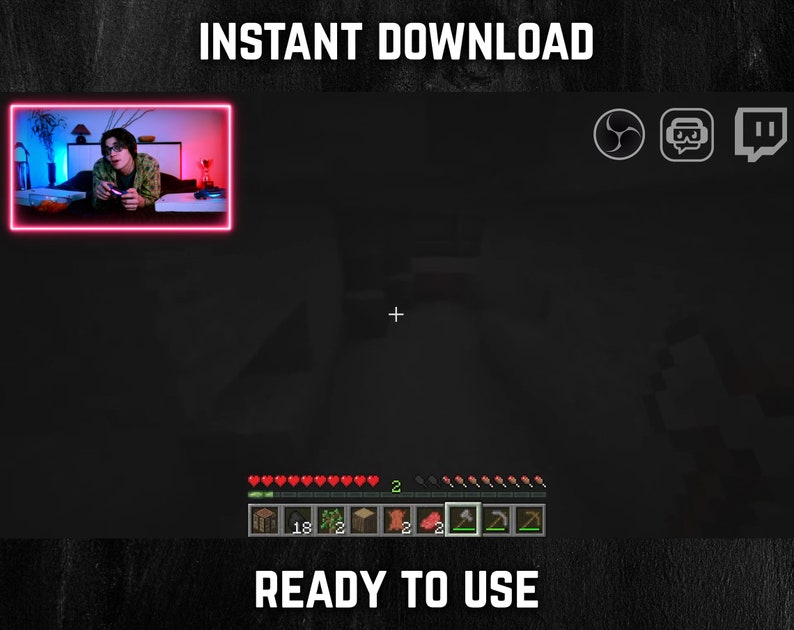 Animated Camera Overlay Pink Neon cam Border With Flickering Effect Twitch Overlay for