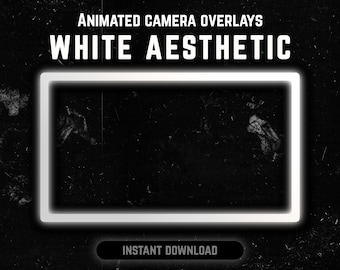 Twitch Animated Webcam Border Frame - WHITE COLORS Aesthetic Camera Border - White Pastel Tones Camera Frame | Stream Graphics | Streamer