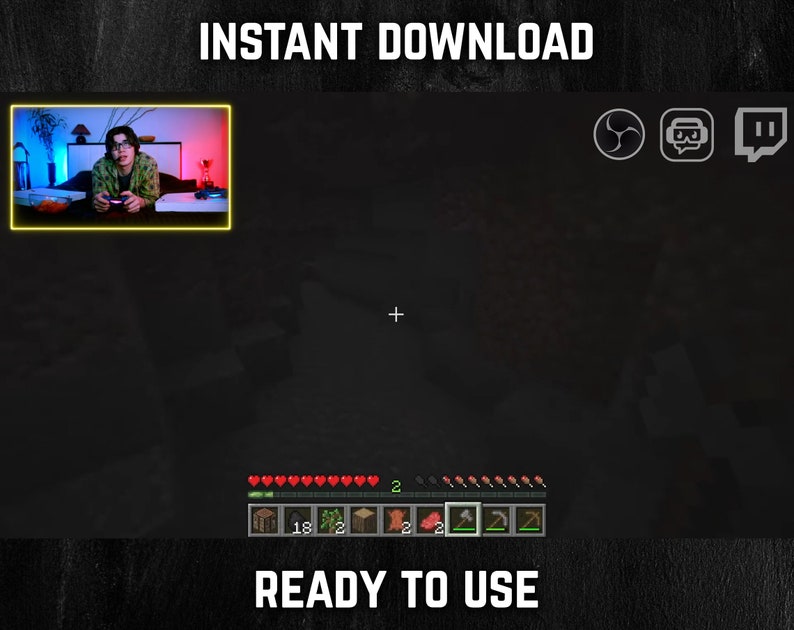 Animated Camera Overlay Yellow Neon cam Border With Flickering Effect Twitch Overlay for