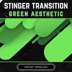 Stinger Transition - GREEN COLORS Twitch Transition With Animated Stripes | Animated Transition for Streaming | Twitch Stream Transition