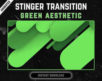 Stinger Transition - GREEN COLORS Twitch Transition With Animated Stripes | Animated Transition for Streaming | Twitch Stream Transition