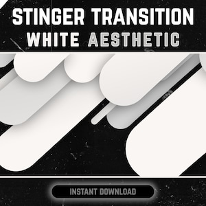 Stinger Transition - WHITE AESTHETIC Twitch Transition With Animated Stripes | Animated Transition for Streaming | Twitch Stream Transition