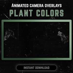 Twitch Animated Webcam Border Frame - PLANT COLORS Camera Border - For Streaming in Green Shades | Stream Graphics | Streamer | Aesthetic