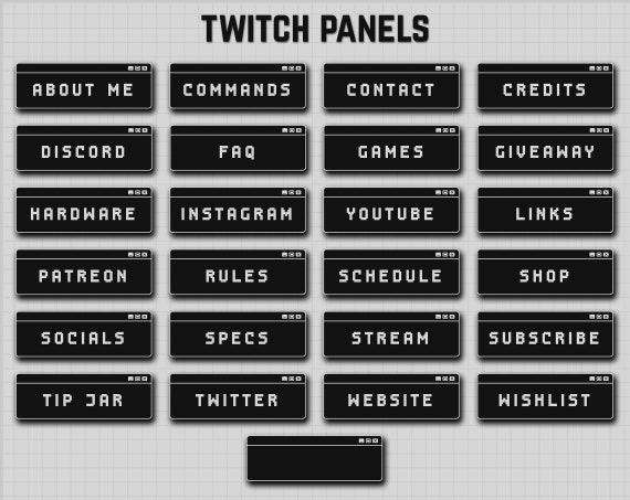 Twitch Panels Dark Retro Computer Window Panels for | Etsy Canada