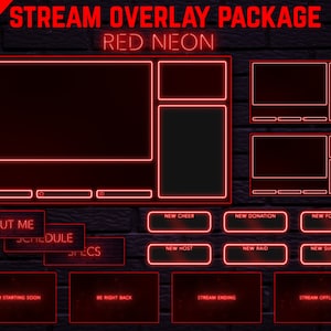 Red Neon - Twitch Overlay Package