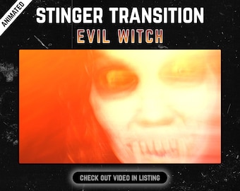 Evil Witch Halloween Stinger Transition: Horror Twitch Overlay (SFX Included)
