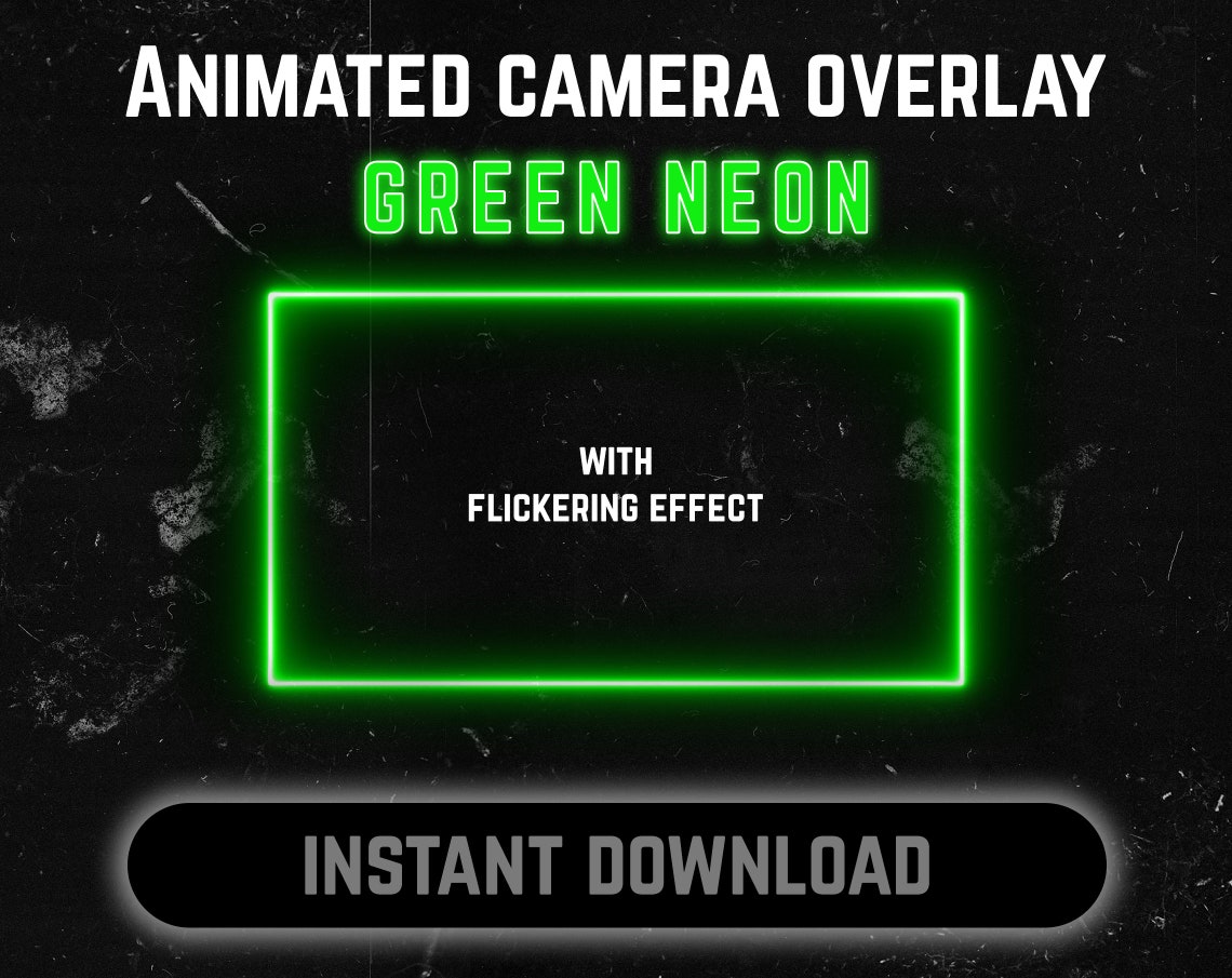 Animated Camera Overlay Green Neon cam border with Etsy