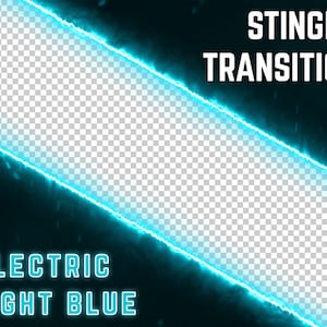 Hellblauer Stinger Übergang - Teal OBS Transition mit elektrischer Wirkung | Twitch Overlay zum Streamen | Streamlabs Motiv Übergang