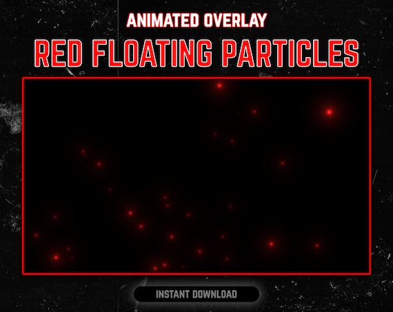 Red Glowing Particle Animated Overlay: Twitch, YouTube, Vtuber (WEBM)