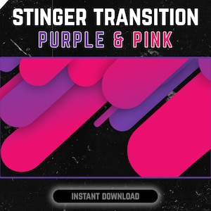 PURPLE & PINK Stinger Transition - Stripes Stinger Transition | Twitch Overlay for Streaming | Streamlabs Stinger Transition