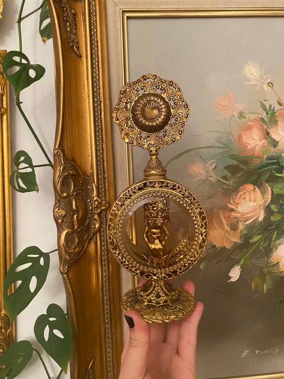 Large Ormolu Perfume Bottle with Cherub Figurine - image 3